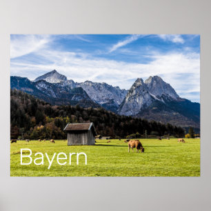 Garmisch Partenkirchen Alpernas Bavaria Tyskland Poster