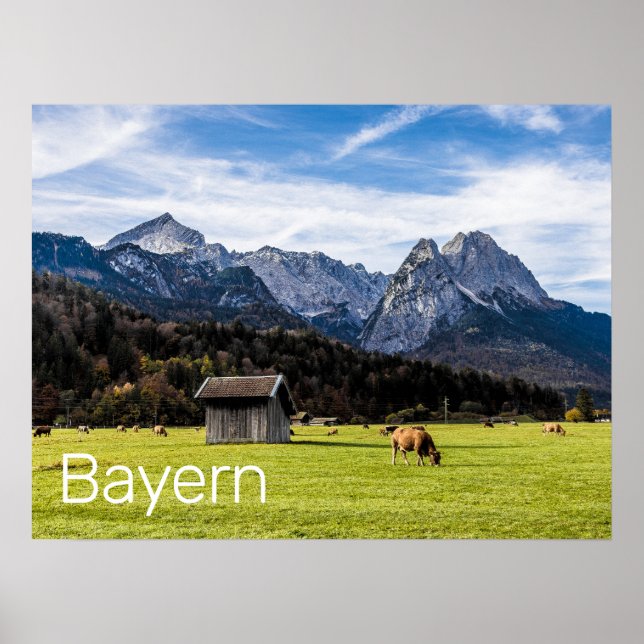 Garmisch Partenkirchen Alpernas Bavaria Tyskland Poster (Framsidan)