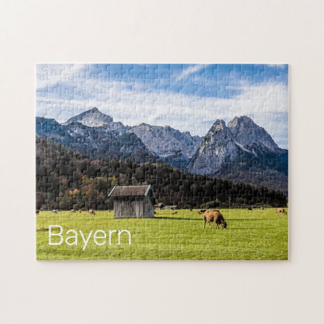 Garmisch Partenkirchen Alpernas Bavaria Tyskland Pussel (Horisontell)