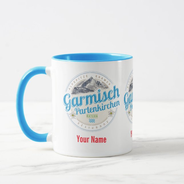 Garmisch Partenkirchen Bavaria Vintage Alperna Mugg (Vänster)