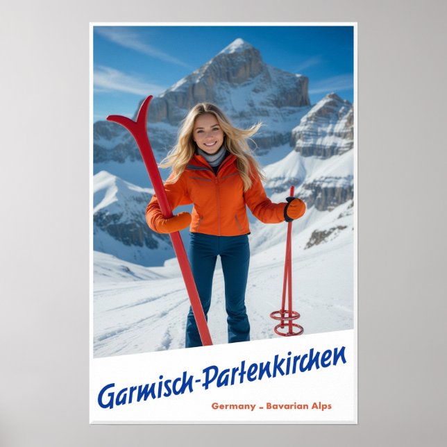 Garmisch Partenkirchen Tyskland Affisch (Framsidan)