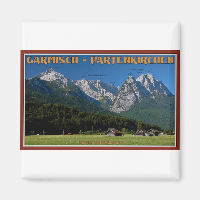 Garmisch - Zugspitze och Alpspitze Magnet (Framsidan)