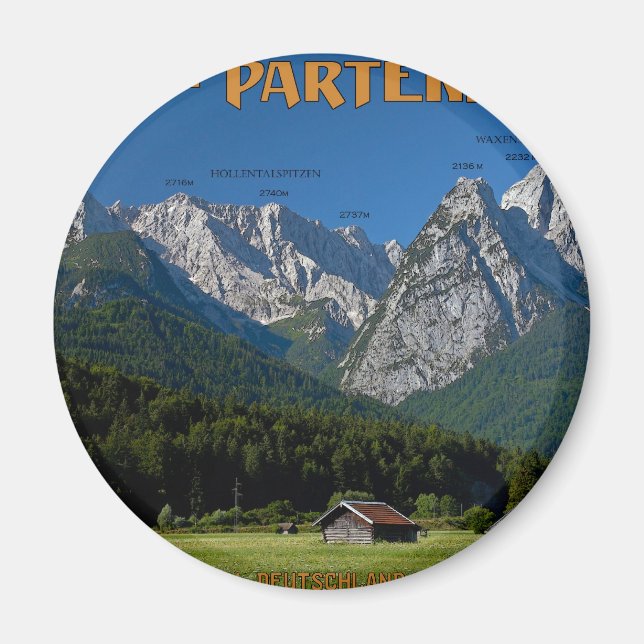 Garmisch - Zugspitze och Alpspitze Magnet (Framsidan)