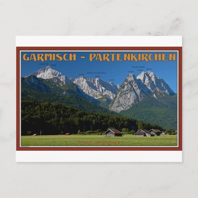 Garmisch - Zugspitze och Alpspitze Vykort (Framsida)