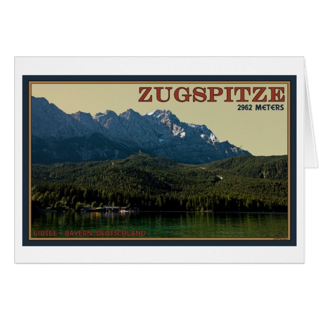 Garmisch - Zugspitze ovanför Eibsee Hälsningskort (Framsidan Horizontal)