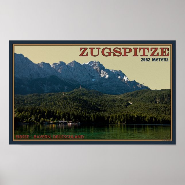 Garmisch - Zugspitze ovanför Eibsee Poster (Framsidan)