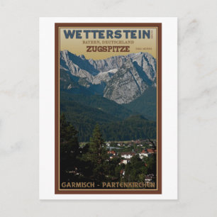 Garmisch - Zugspitze ovanför Town Vykort