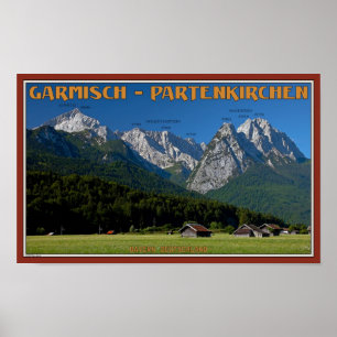 Garmisch - Zugspitzen och Alpspitzen Poster