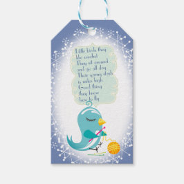 Garn av jaktfågelkrocka, krok, julgarnet, märkre presentetikett