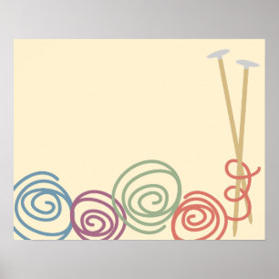 Garn av nål som stickas poster