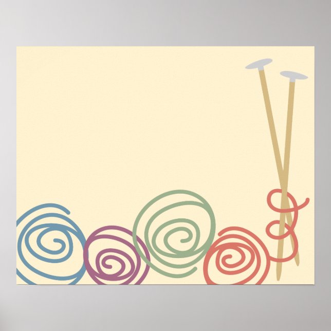 Garn av nål som stickas poster (Framsidan)