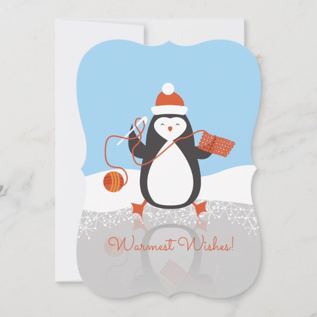 Garn av sorten Penguin crochet krok, som är tillve Julkort (Framsida)