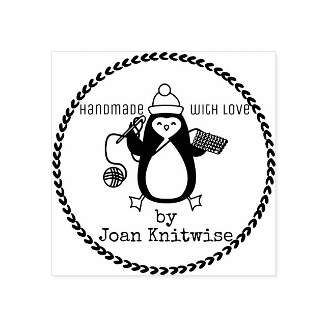 Garn av sorten Penguin crochet krok, som är tillve Stämpel (Tryck)