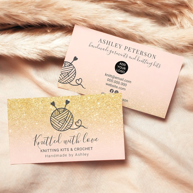 Garn av trikå av trikå av trikå från chic glitter  visitkort (Skapare uppladdad)