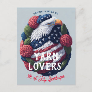 Garn Craft 4:e juli Patriotic Independence day Vykort