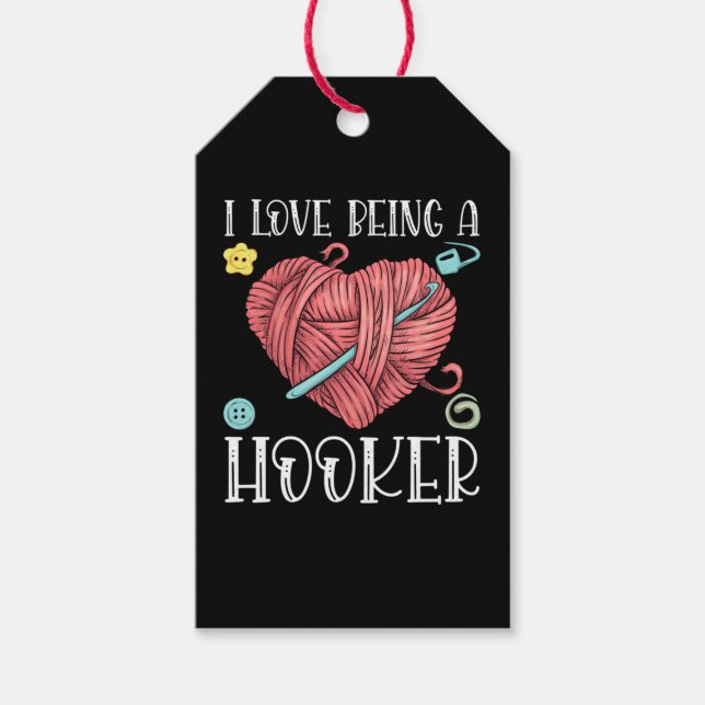 Garn Crocheting Knitting Day Presentetikett (Framsidan)