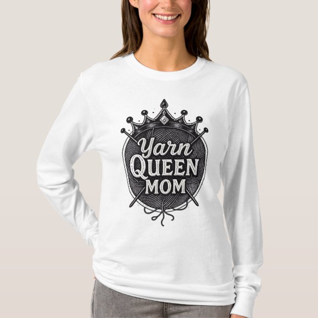 Garn Drottning Mamma T Shirt (Framsida)
