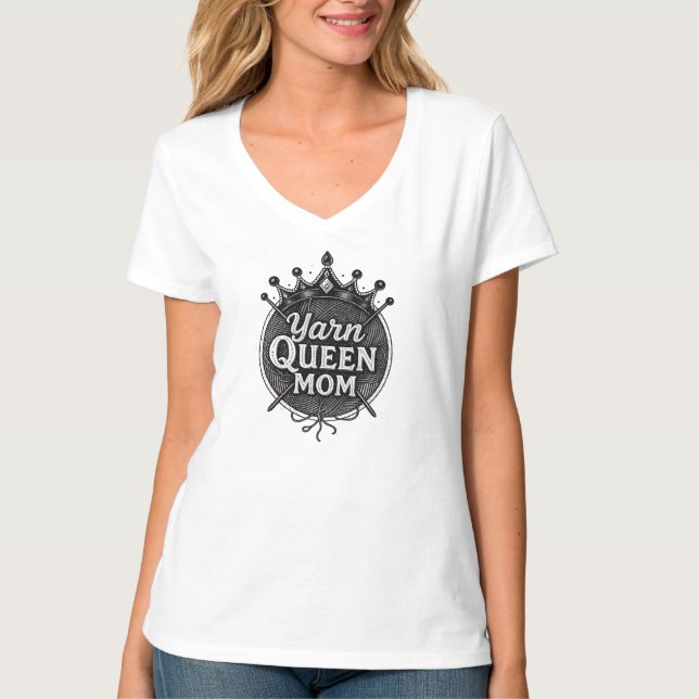 Garn Drottning Mamma T Shirt (Framsida)