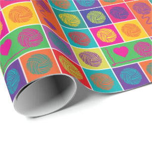 Garn, garn, mönstrat garnband presentpapper