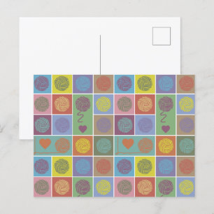 Garn, garn, mönstrat garnband vykort