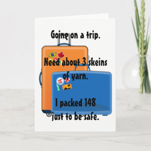 Garn, gratulationskort, anteckningskort för sticka