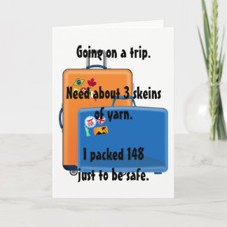 Garn, gratulationskort, anteckningskort för sticka