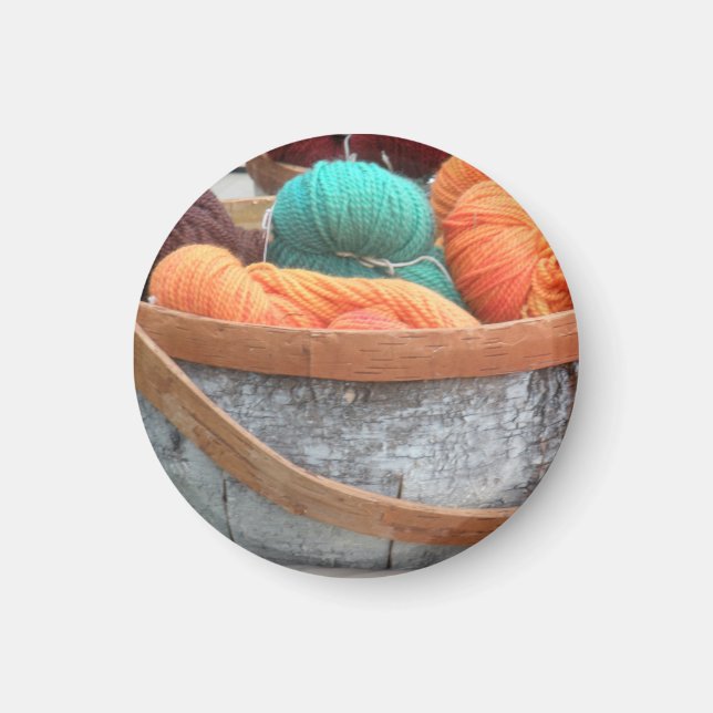 Garn i fågelbark basket magnet (Framsidan)