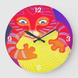 Garn Kattunge (fyrkantig) klocka