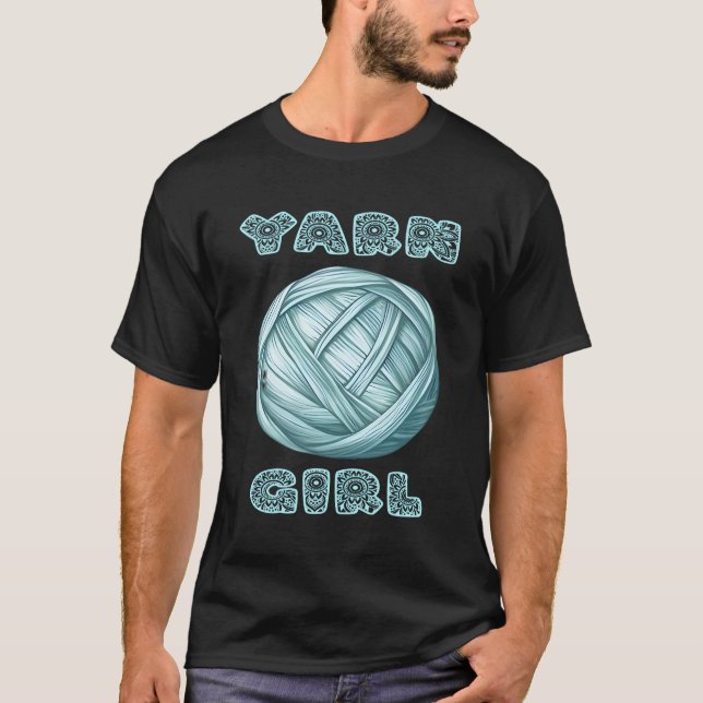 Garn Knitting Crochet Sewing Quote Sayed Slogan T Shirt (Framsida)