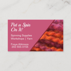 Garn Knitting Spinning Weaking Craft Visitkort