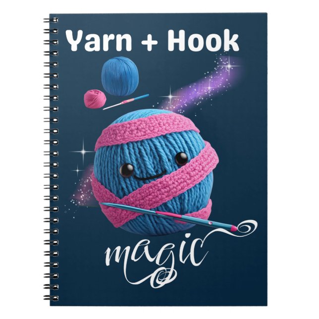 Garn + Krok = Magic Anteckningsbok (Framsidan)