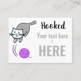 Garn/krona/nitterande katt visitkort