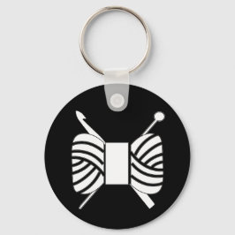 Garn Logotyp Sticka Crochet {Mörk} Nyckelring