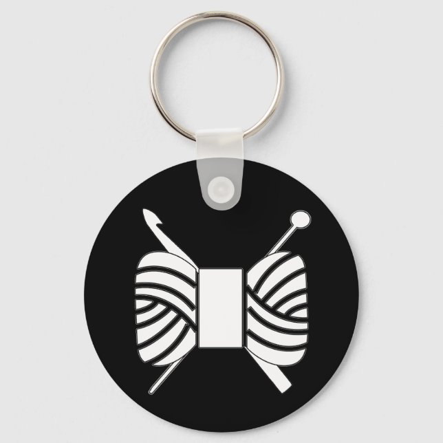 Garn Logotyp Sticka Crochet {Mörk} Nyckelring (Framsida)