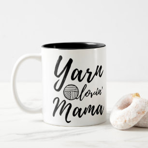 Garn Loving Mamma ・ Sticka Crochet Crafts Två-Tonad Mugg