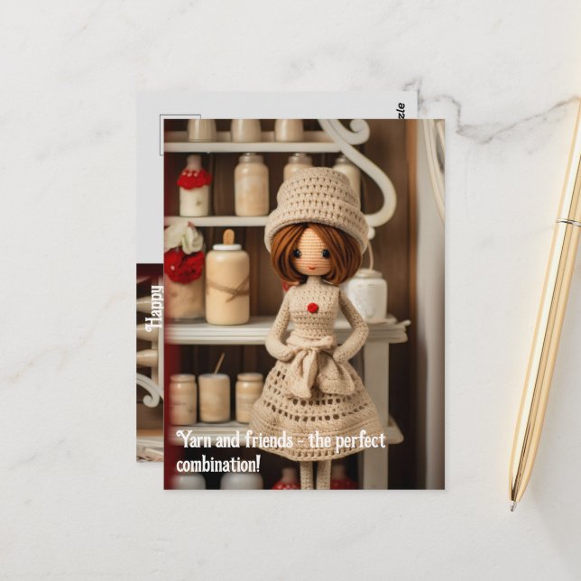 Garn och vänner - den perfekta kombinationen! vykort (Fram/Back In Situ)