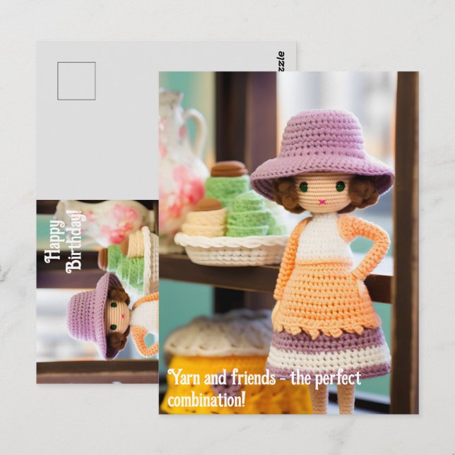 Garn och vänner - kombinationen perfekt! vykort (Fram/baksida)