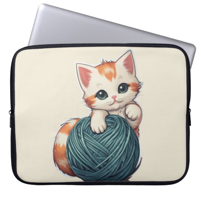 Garn Play - kitten Laptop Fodral (Framsidan)