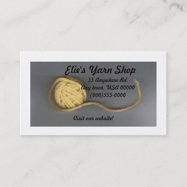 "Garn" visitkort (Framsida)