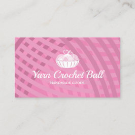 Garnboll Stickning Virkning Rosa Visitkort