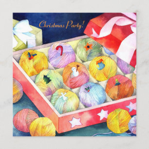 Garnbollgåvan boxas julpartyinbjudan inbjudningar