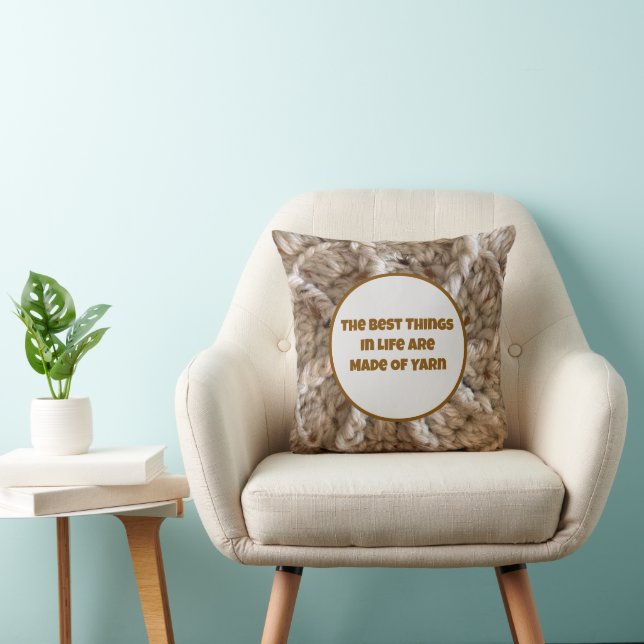 Garncitat Beige Virkning Boho Design Hantverk  Kudde (Stol)