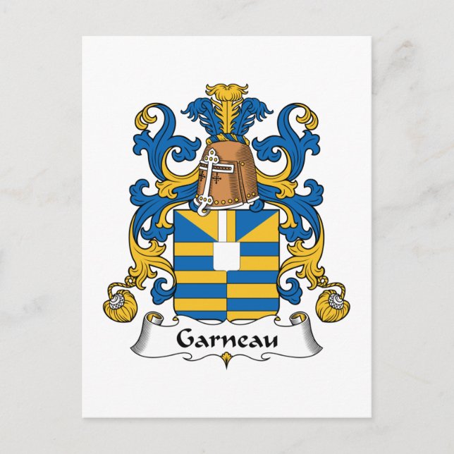 Garneau Family Crest Vykort (Framsida)