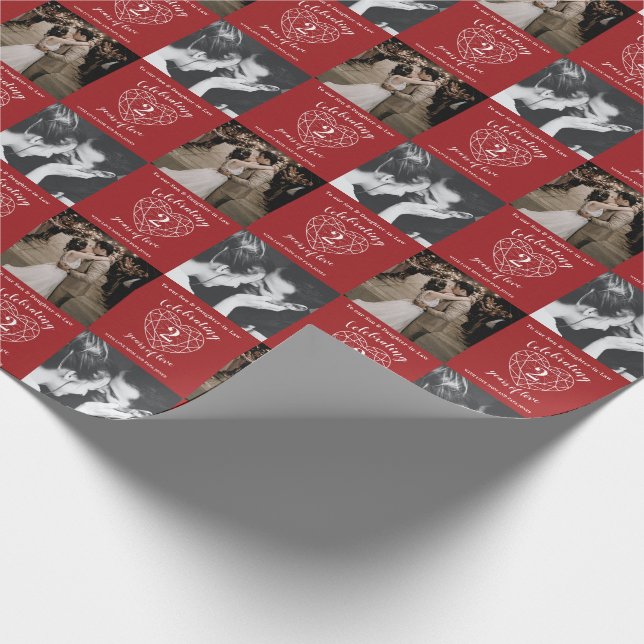 Garnet 2:a Bröllop-årsdagen för konturfotot av kon Presentpapper (Hörn)