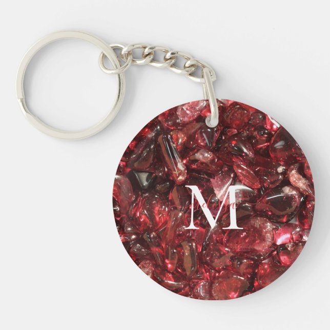Garnet Birthstone Monogram Personlig Namn (Framsidan)