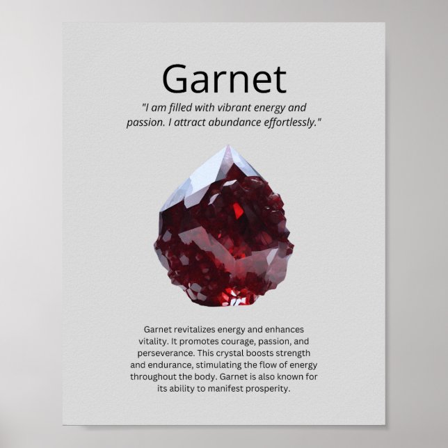 Garnet Crystal Beteckning Poster (Framsidan)