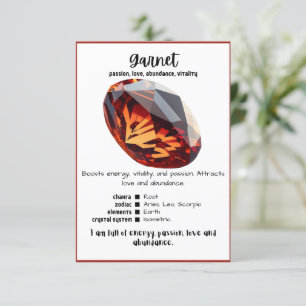 Garnet Crystal-minneskort Inbjudningar