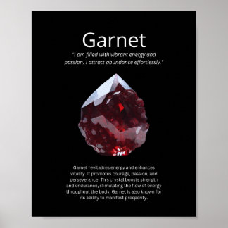 Garnet Crystal Stone Betydelse Poster