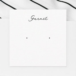 Garnet Earring Jewelry Visning Card Tilläggskort