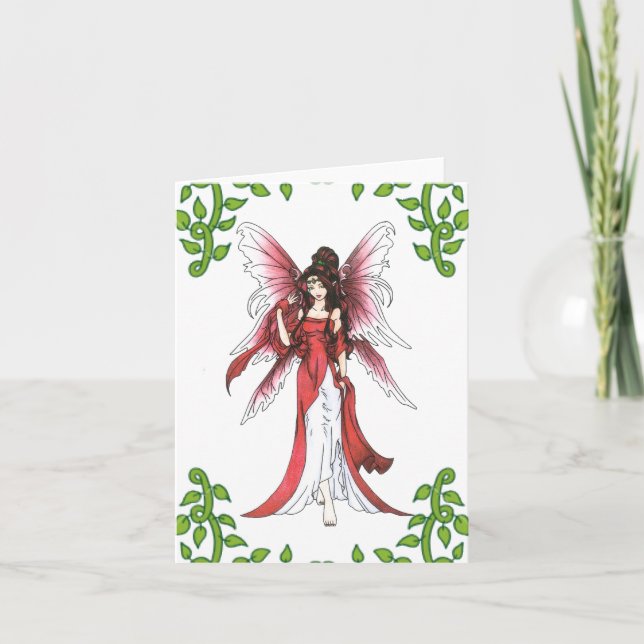 Garnet Faerie Julkort Kort (Framsida)